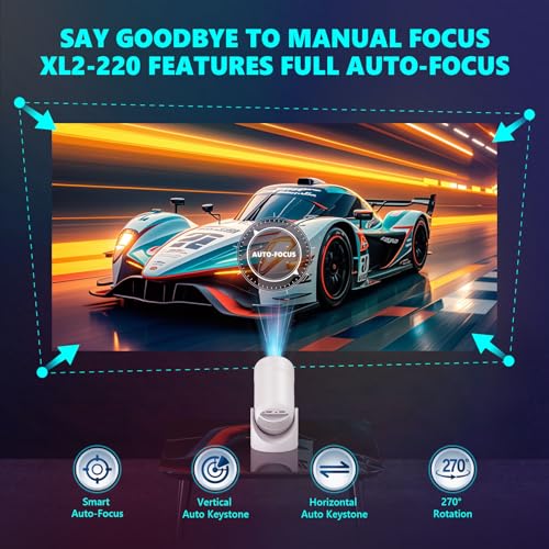 Image of Upgraded HY300PRO MINI Portable Projector Projector Support 4K 1080P with Dual-Band WIFI6 5G Wireless 5.2 Bluetooth Android 13,270 Rotatable, Auto Keystone Correction,35 inch-130 inch Screen Video Projector