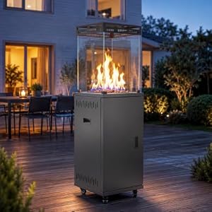 Viketeri Heizstrahler Terrasse Gas 13kW Terrassenheizer Mit 360° Lenkrollen