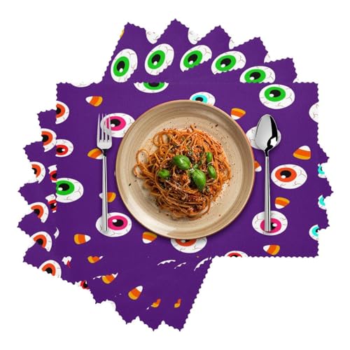 Set de table salle à manger Halloween lavable et napperon de table résistant 30x45 cm
