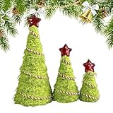 Weihnachtsbaum – 3 Stück künstliche Tischdekoration, Miniaturbäume, Weihnachtsdekoration für Büro – für Innen Schlafzimmer Wohnzimmer Büro Bauernhaus Winter Outdoor