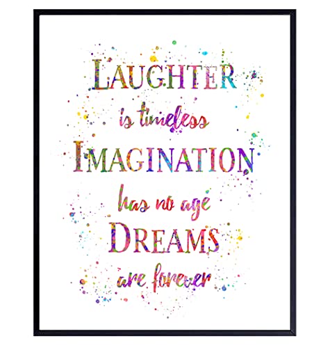 Image of Laughter Inspirational Quote Home Decor - Dreams 8x10 Wall Art Decoration Poster print for Baby, Boy, Girl or Kids Bedroom, Nursery, Office, Living Room - Gift for Fans