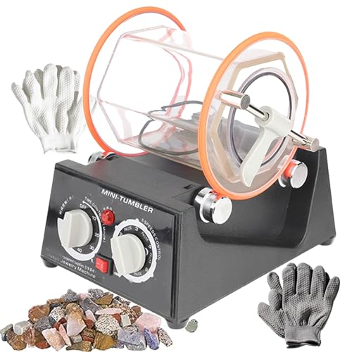 forplubossmmp Macchina Lucidatrice per Bicchieri in Pietra | Lucidatrici Elettriche Tamponi Finitrice Abrasiva con capacità di 3Kg | Macchina per La Finitura della Lucidatura dei Gioielli con Timer