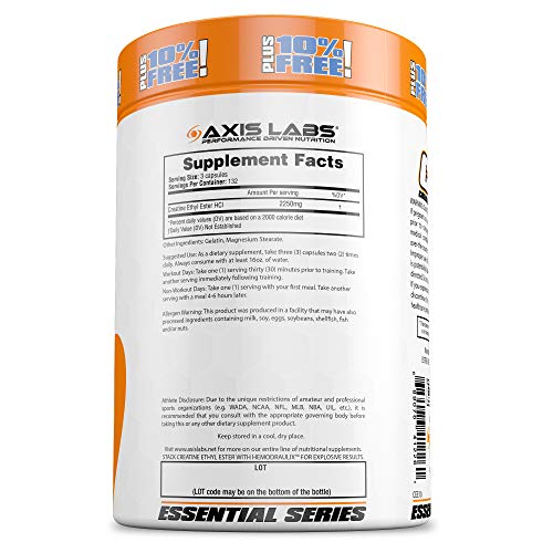 Axis Labs Creatine Ethyl Ester, Capsules, 396-Count #TOP2