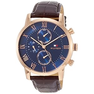 Tommy Hilfiger 1791399 Men’s Watch Brown [Parallel Import], 1791399 Navy x Brown, Watch with Roman Index, Day Display, Elegance