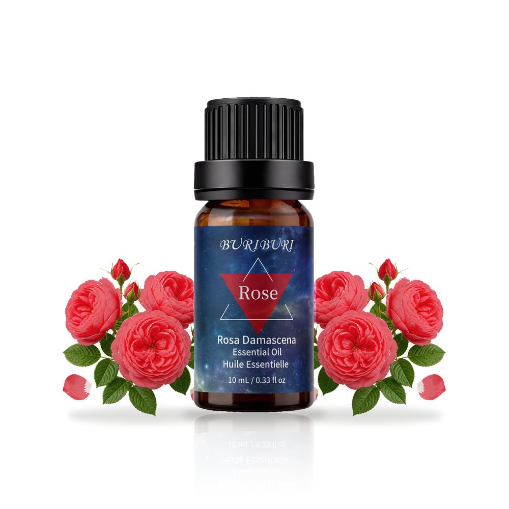 BURIBURI Rose Essential Oil, Floral for diffusers &amp; Candle Making 10ML
