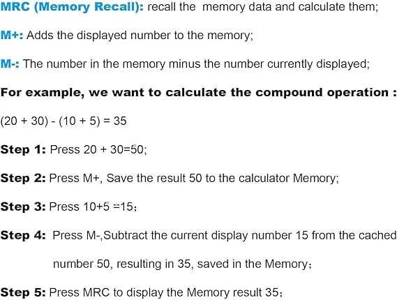 Image of Calculator, 12 Digit Big Buttons Easy to Press Office Calculator for Desk, Large Display Adding Machine (Blue)