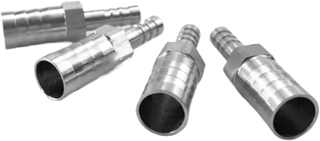 4mm 6mm 8mm 10mm 12mm 14mm 16mm 20mm 2 Two Way Straight Hose Barb 304 Stainless Steeel Barbed Pipe Fitting Reducer Connector(12mm-14mm)