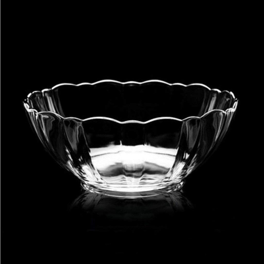 Dishware Glass Salad Bowl Large Crystal European Fruit Bowl Tableware Fruit Bucket Creative Fruit Plate 2 Pieces/Set (Color : 20cm)