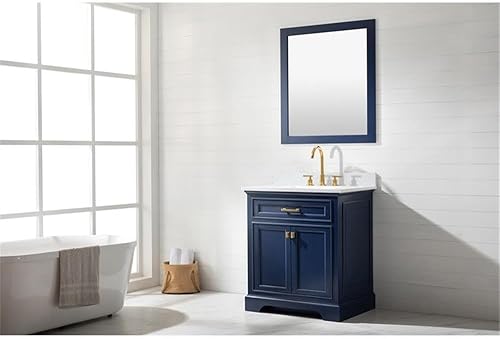 Miniatura 5 de Design Element Milano 30" Single Sink Blue Bathroom Vanity with Quartz Countertop