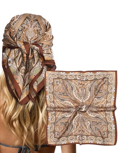 CHLINS 27.5 Inches Satin Head Scarf Bandana for Women Silk Hair Scarf for Hair & Neck, Girls' Square Scarf Wrap