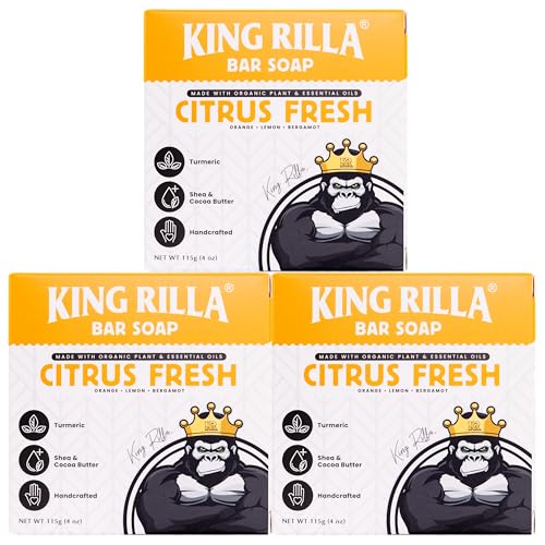 Image of Organic Cold Process Soap Bars for Men, Moisturizing Body Wash 3-Pack