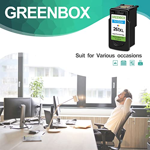 GREENBOX Remanufactured Ink Cartridge 261 Replacement for Canon CL-261 XL CL-261 for Canon TS5320 TS6420 TR7020 All in One Wireless Printer (1 Tri-Color) - Image 5