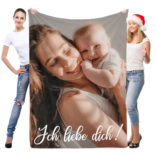 LNM Personalisierte Decke mit Foto, Personalisierte Decken, Personalisierte Foto Decke, Personalisierte Kuscheldecke, Personalisierte Muttertagsgeschenk für Mama