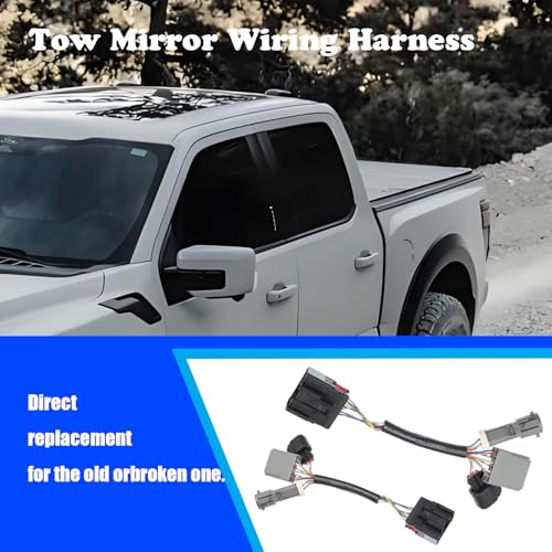 ANP PUAUTO 2 Pcs Tow Mirrors Adapter for Ford F250 F350 F450 F550 Super Duty Truck 1999-2007 Mirrors Conversion Harness Wiring Connector