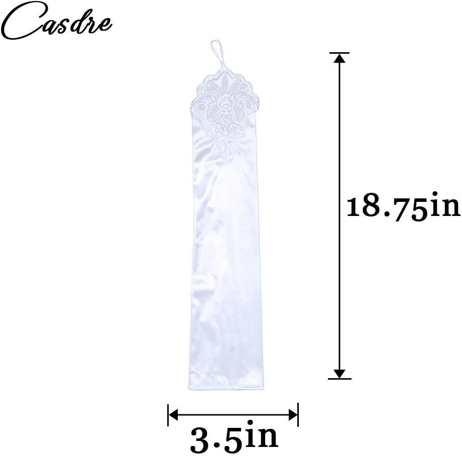 Casdre Long Fingerless Wedding Gloves Lace Satin Bridal Arm Sleeves 1920 Opera Gloves Cosplay Accessories for Women and Girls - Image 7