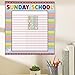 Yeaqee 12 Pcs Sunday School Attendance Charts with Stickers Behavior Reward Incentive Charts for Christian Classroom 17 x 16 Inch Kids Dry Erase Church Religious School Tracking Decor(Red)