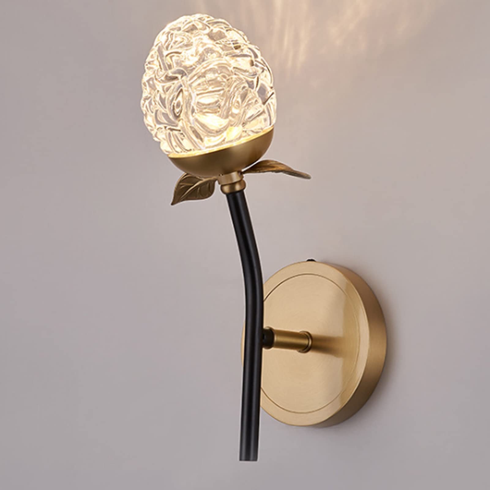 SXSCARKX Crystal Wall Mount Light, Modern Brass Metal Sconce, Minimalist Decor Vanity Lamps Fixture for Hallway Bedside Living Room