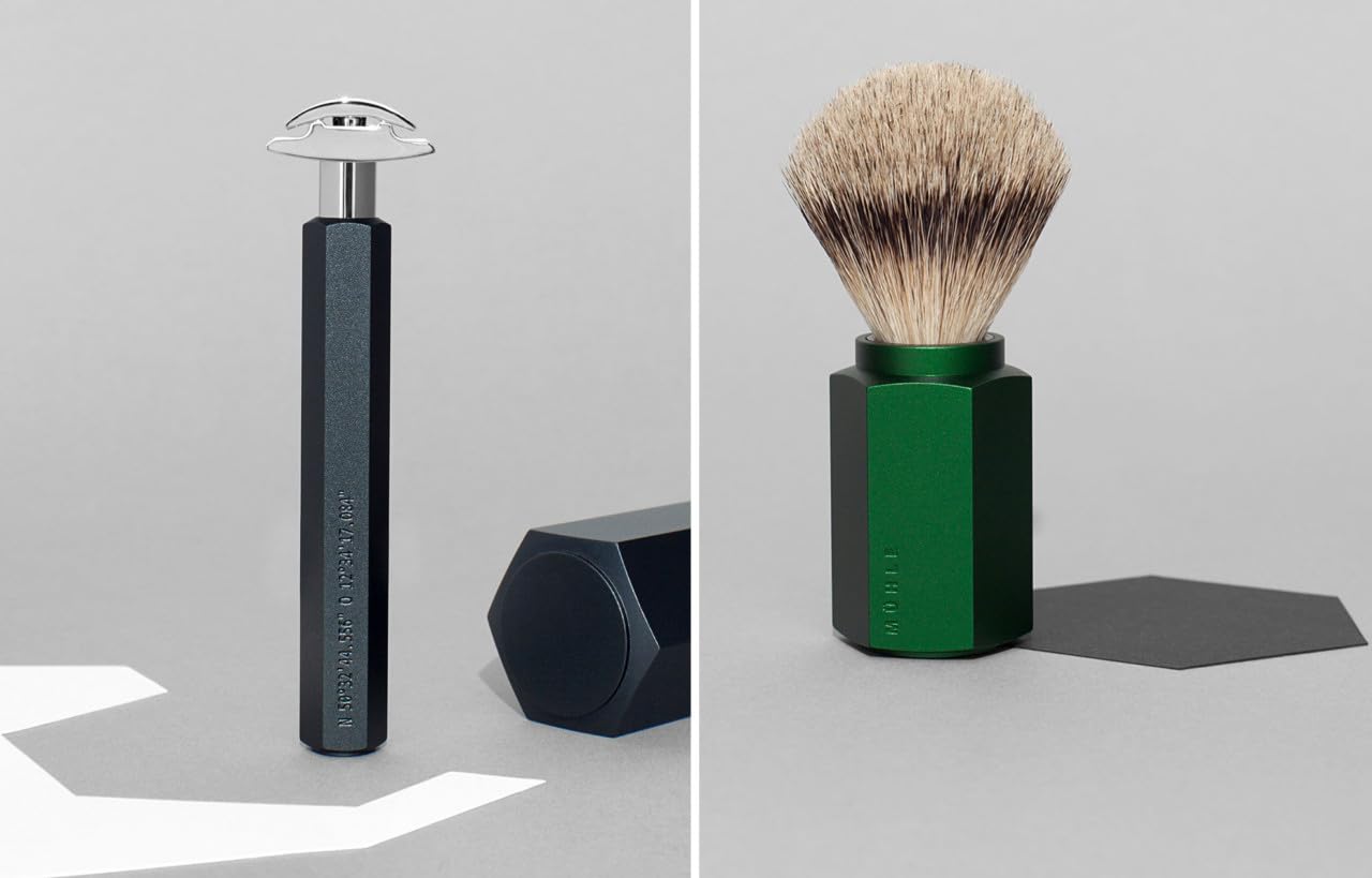MÜHLE HEXAGON Forest Double Edge Safety Razor (Closed Comb) For Men - Perfect for Every Day Use, Barbershop Quality Close Smooth Shave