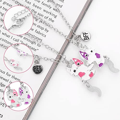 Yolev Best Friendship Necklace Gifts Magnetic Cat Friendship Necklace Jewelry Long Distance Birthday Christmas Bridesmaid Gifts for Girls Women Sisters