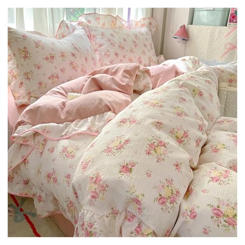 Parure de lit complète avec drap et housse à volants - 4