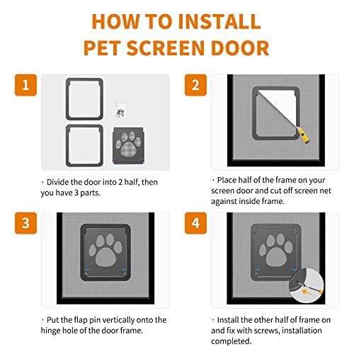Large Dog Door For Screen Door, Easy Install Lockable Pet Screen Door For Sliding Door, Doggy Screen Door #TOP3