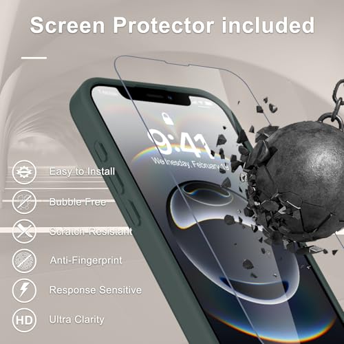 Image of YENAPOON for iPhone 17e Case, iPhone 16e Case, Matte Magnetic Phone Cover [with 1 Screen Protector] [Support for MagSafe] [Shockproof Military Grade Protection] Translucent Frosted Back, Gray