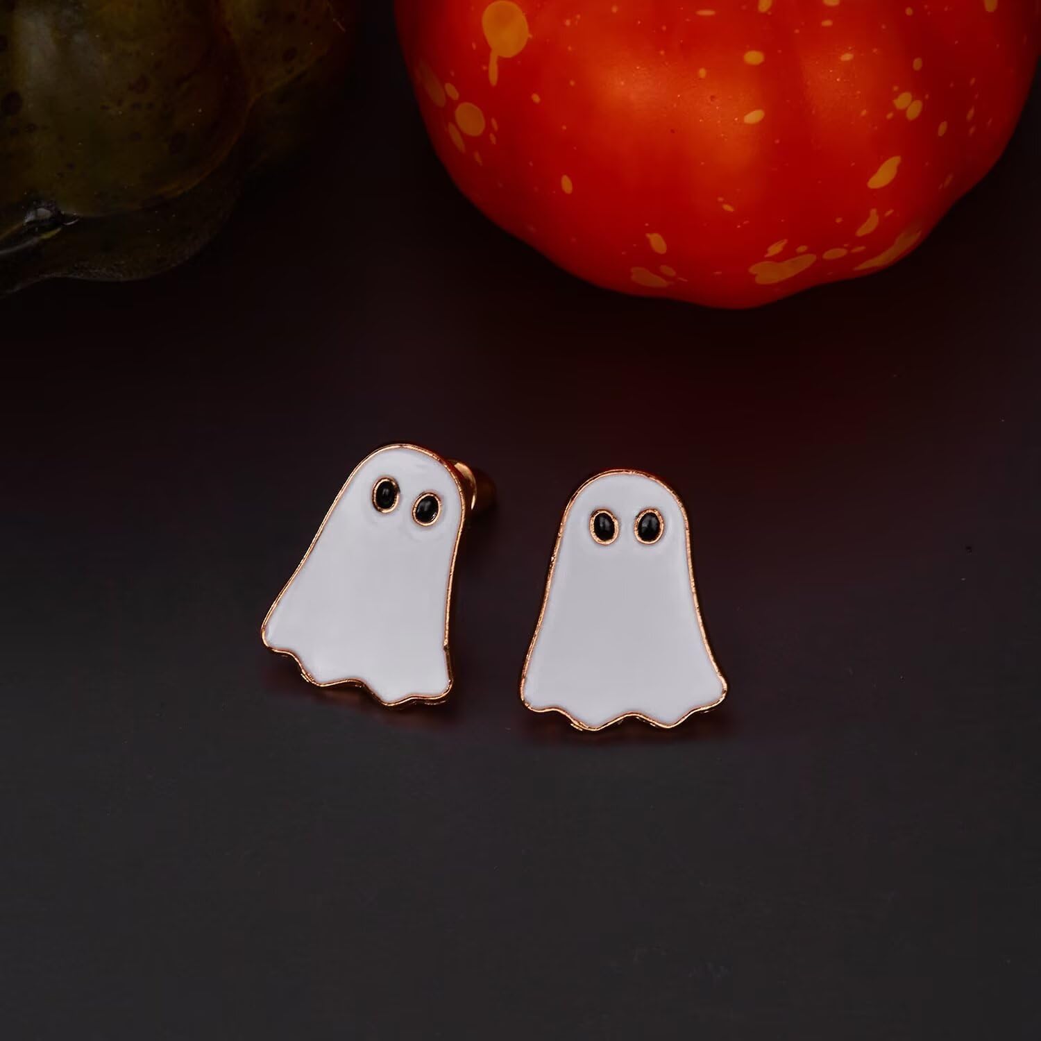 Cute Cartoon Ghost Pendent Necklaces Earrings Jewelry Set for Women Men Black White Ghost Necklace Cosplay Halloween Costume Party Festival Gift - Image 7