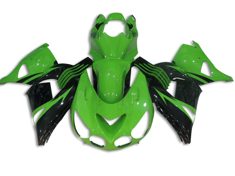 Injection Molding Plastic Fairing Kit For 06-11 ZX14R ZX-14R 2006 2007 2008 2009 2010 2011 ZZ-R1400 Green Black Fairings Set 015AT