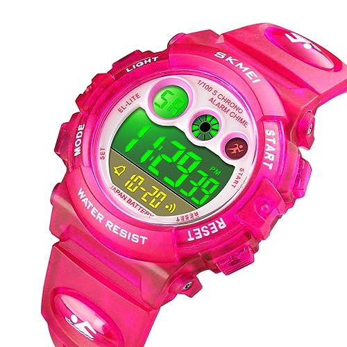 Kids Watch Digital Sport Waterproof Boys Girls Watch Outdoor 12/24 H Alarm Backlight Stopwatch Military Child Wristwatch for 3-15 Year Old Red2