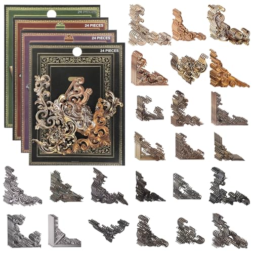 96PCS Vintage Corner Stickers for Scrapbooking & Decor