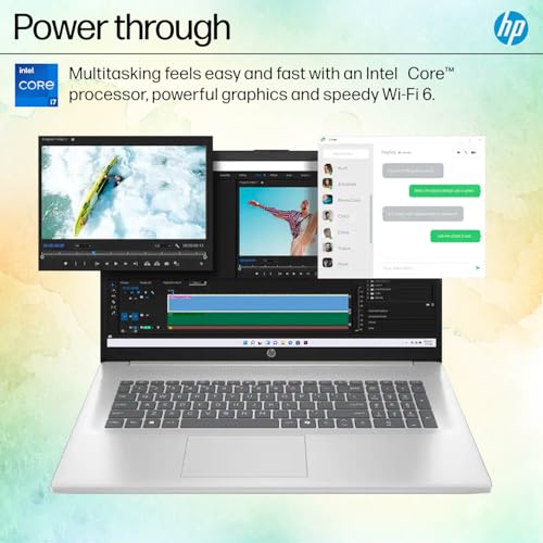 Image of HP 2026 New Generation 17.3 inch FHD Business and Student Laptop, 13th Intel Core i7-1355U(10 cores, up to 5.0 GHz), 16GB RAM, 256GB SSD, Copilot Key, Wi-Fi 6, HDMI, USB-C, Windows 11, WOWPC USB, no Mouse
