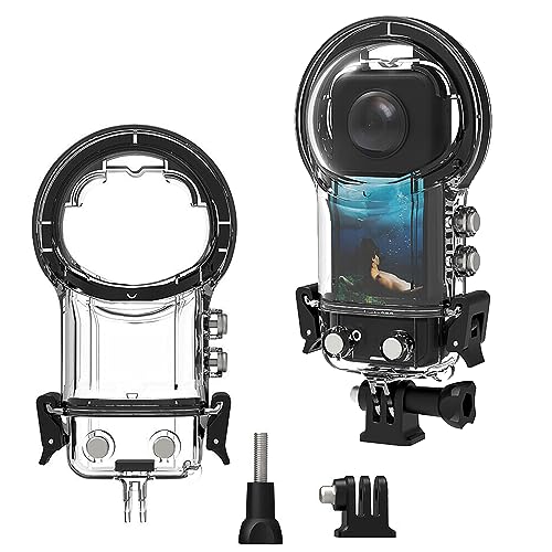 Replacement Waterproof Case Protective Housing for Insta360 X3, 30M Underwater Dive Case Shell with Mount Adapter Accessories for Insta360 X3 Panoramic Action Camera