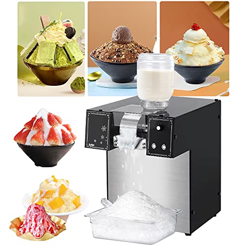 Moiwp Snowflake Ice Shaving, Crusher Machine Commercial Smoothie Milk Tea Shop Snow Cone Maker Thickness Adjustable For Bar Cocktails/Milk #TOP6