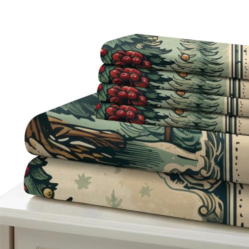 Housse de couette fermeture éclair Noël microfibre anti-pli - 7