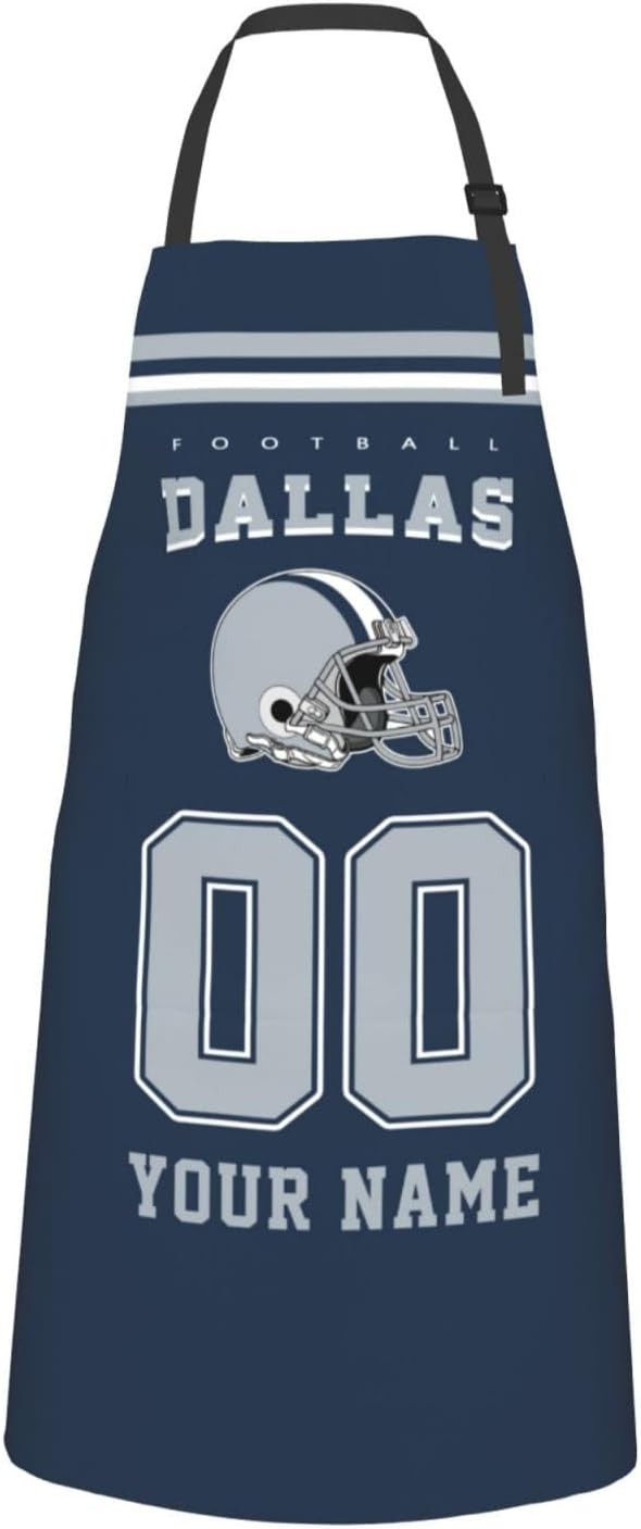 Custom Aprons for Men Women, Personalized Football Style Apron with Name and Number...