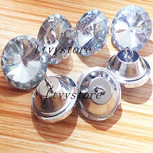 Ltvystore 70Pcs 1Inch Rhinestone Crystal Buttons Clear Diamond Tufting Buttons Upholstery Buttons With Metal Loop Buttons For Sewing Sofa Bed Headboard Diy Crafts Decoration #TOP5