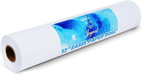 Joyooss Rollo de papel de caballete de 12 pulgadas por 82 pies, rollo de papel de dibujo para pintar caballetes de niños, papel de arte para