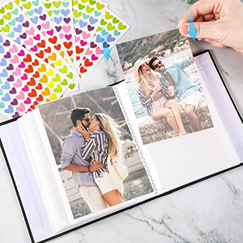 Photo Albums,Black 6x4 Photo Book 80 Photos Pockets Cloth Cover photos Album Slip In Albums 4x6 Photo Slot with Love sticker for Artwork or Postcards Storage - Image 4