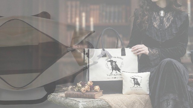 Bolso Tote para mujer Edgar Allan Poe con cierre y correa miniatura 7