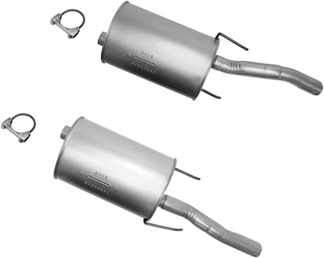 Dual Rear Mufflers Replacement Parts For Chevrolet Impala 2006 2007 2008 2009 2010 2011 2012 2013 2014 2015 2016 3.6L 3.9L 5.3L