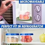 Deli Food Storage Containers with Airtight Lids (10 Sets - 16 oz), Meal Prep Containers with Lids Reusable, Stackable, Suitable for Lunch, Salad, Leftover, Soup, Oats, Ice Cream