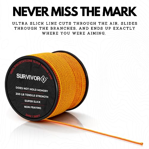SURVIVOR Kit de linha de arremesso Arborist – Inclui peso de 400 g, linha de arremesso de 90 kg e es