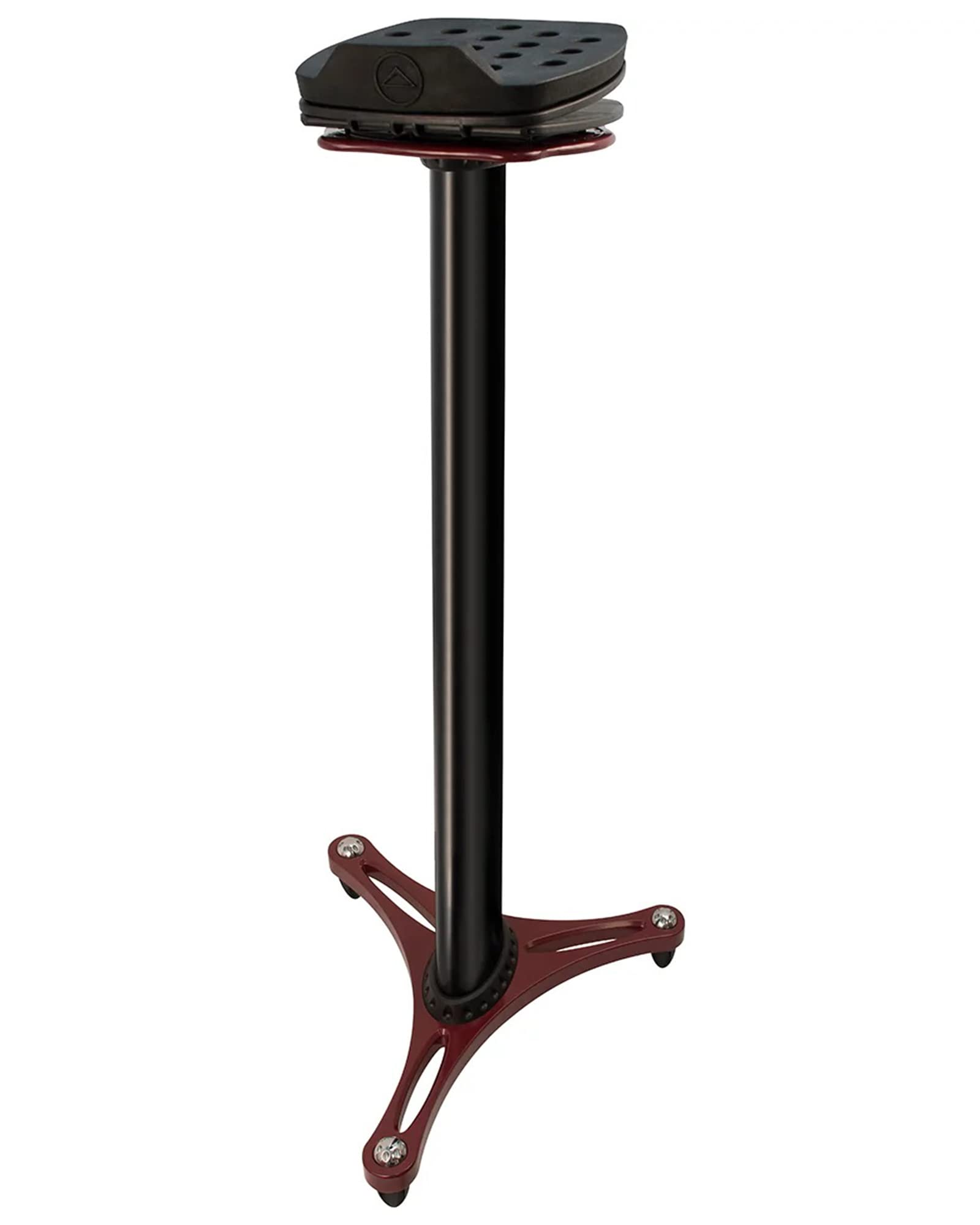 Ultimate Support MS-100R Studio Monitor Stand Pair in Red - Bundle with 2 Speaker Cables and Austin Bazaar Polishing Cloth