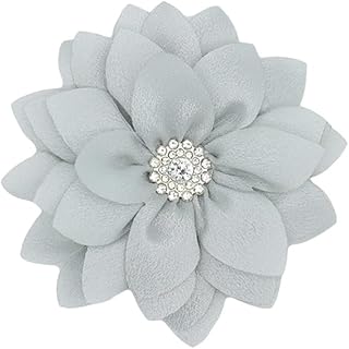 Elegant Flower Brooch Pin for Women Girls Crystal Lotus Brooch Lapel Pins Red/White/Pink/Black/Hot Pink/Violet Brooch Wedding Party Dance Banquet Dress Suit Ceremony Clothes Accessories Jewelry Gifts
