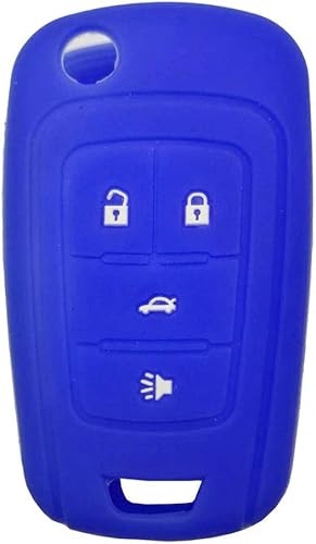 Miniatura 2 de LemSa 2 fundas de silicona con 4 botones abatibles, para llave de entrada remota, sin llave, compatible con Chevrolet Camaro Cruze Chevy Equinox