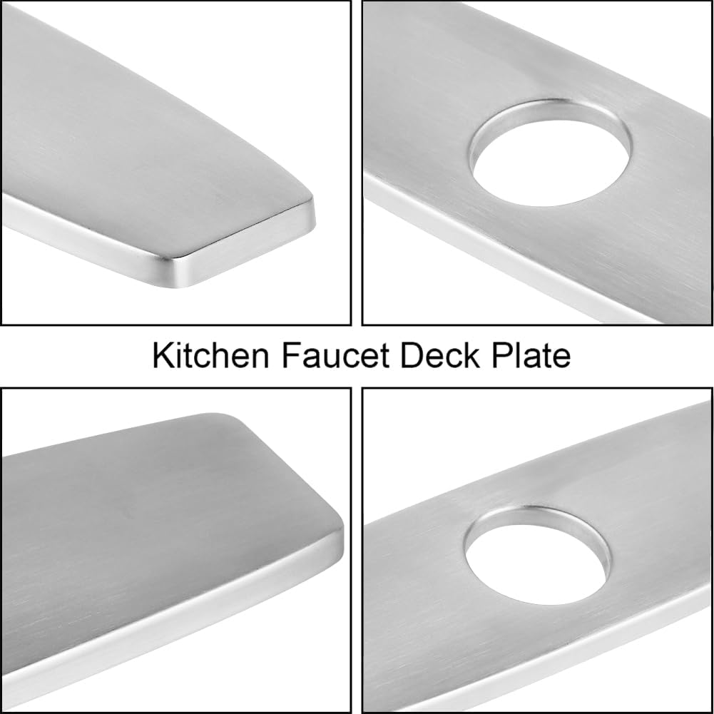 10” Kitchen Sink Hole Cover Deck Plate, Square Stainless Steel Faucet Cover Plate Escutcheon For Kitchen Bathroom Sink Cover