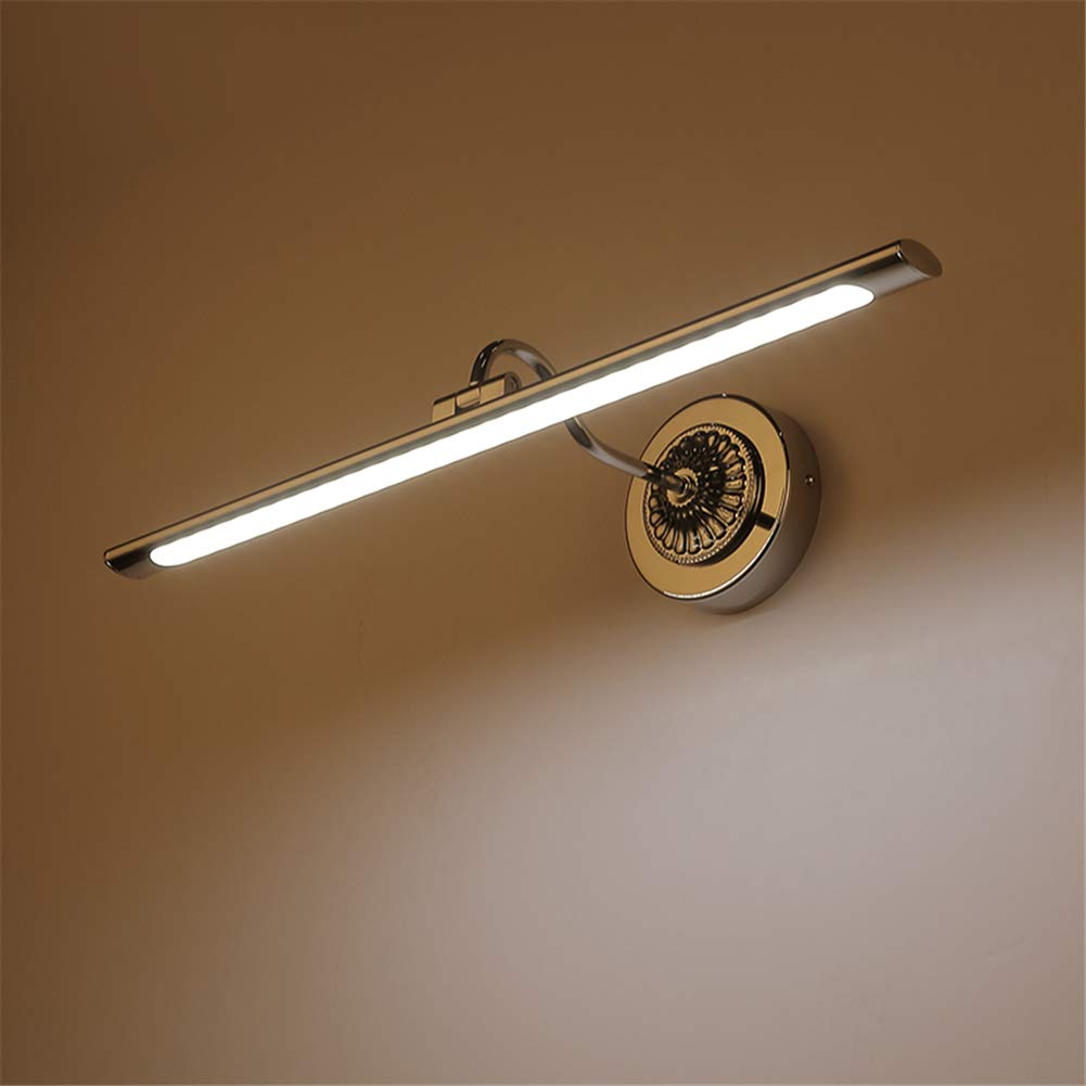 Modernos LED luces para tocador de baño, cromo impermeable anti-niebla, lámparas de pared de acero inoxidable de acrílico natural de los faros de luz de espejo,12W