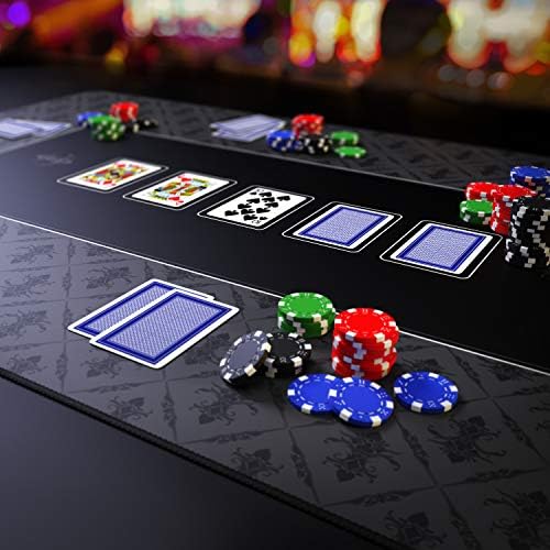 CSL XXL Poker Mat  1000 x 600 mm - XXL mousepad - table mat large size - rubber base for stable grip on smooth surfaces  black