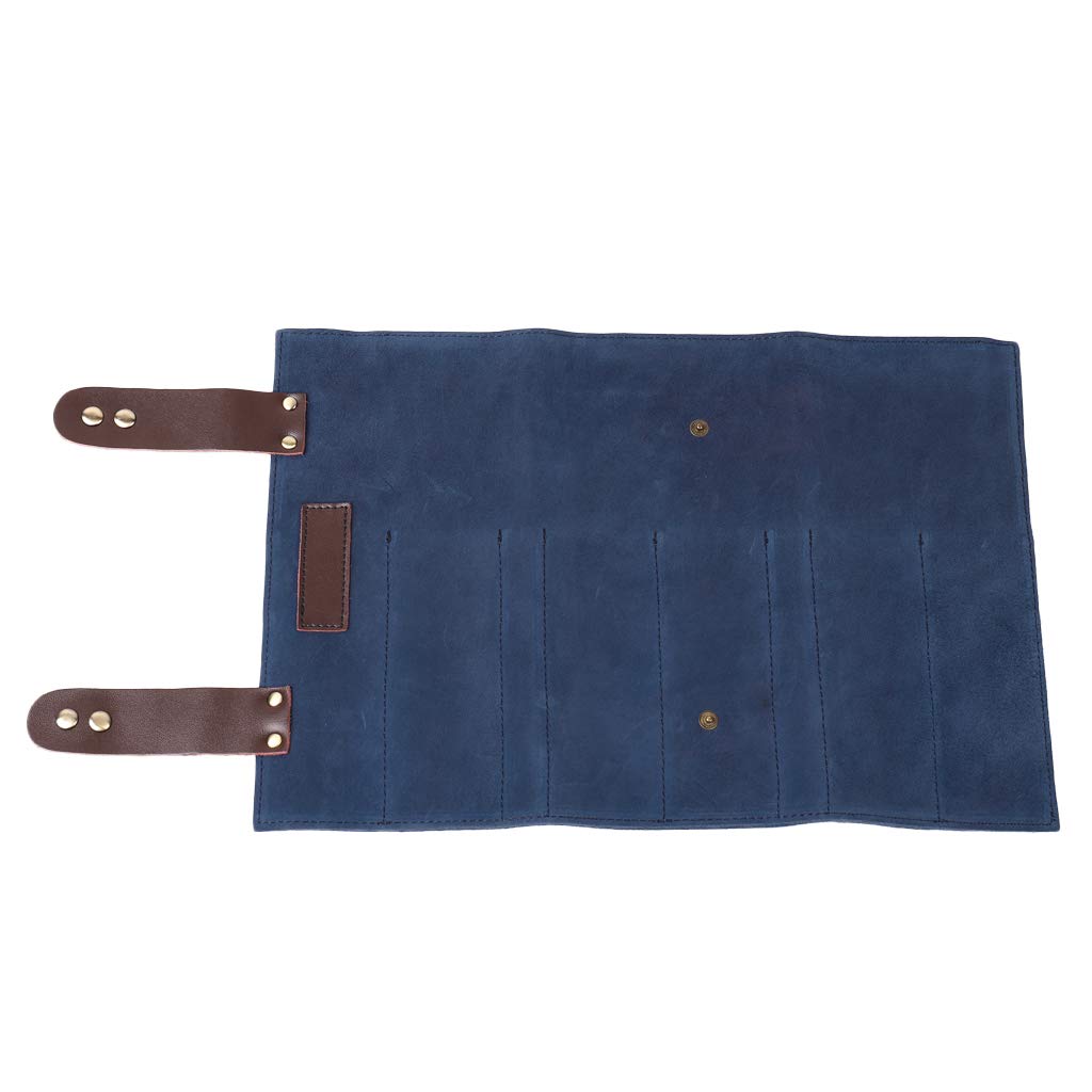 La Borsa Di Forbici Del Salone Del Cuoio Dell'unità Di Elaborazione Rotola In Su Gli Strumenti Dei Capelli Del Sacchetto Per I Parrucchieri Del - Blu scuro, 24 x 12 cm