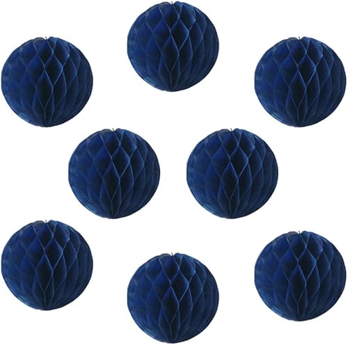 Miniatura 1 de 8 bolas de papel de panal de 8 pulgadas, bolas decorativas de panal de abeja, pompones de papel, bolas de flores, bolas colgantes de arte, para